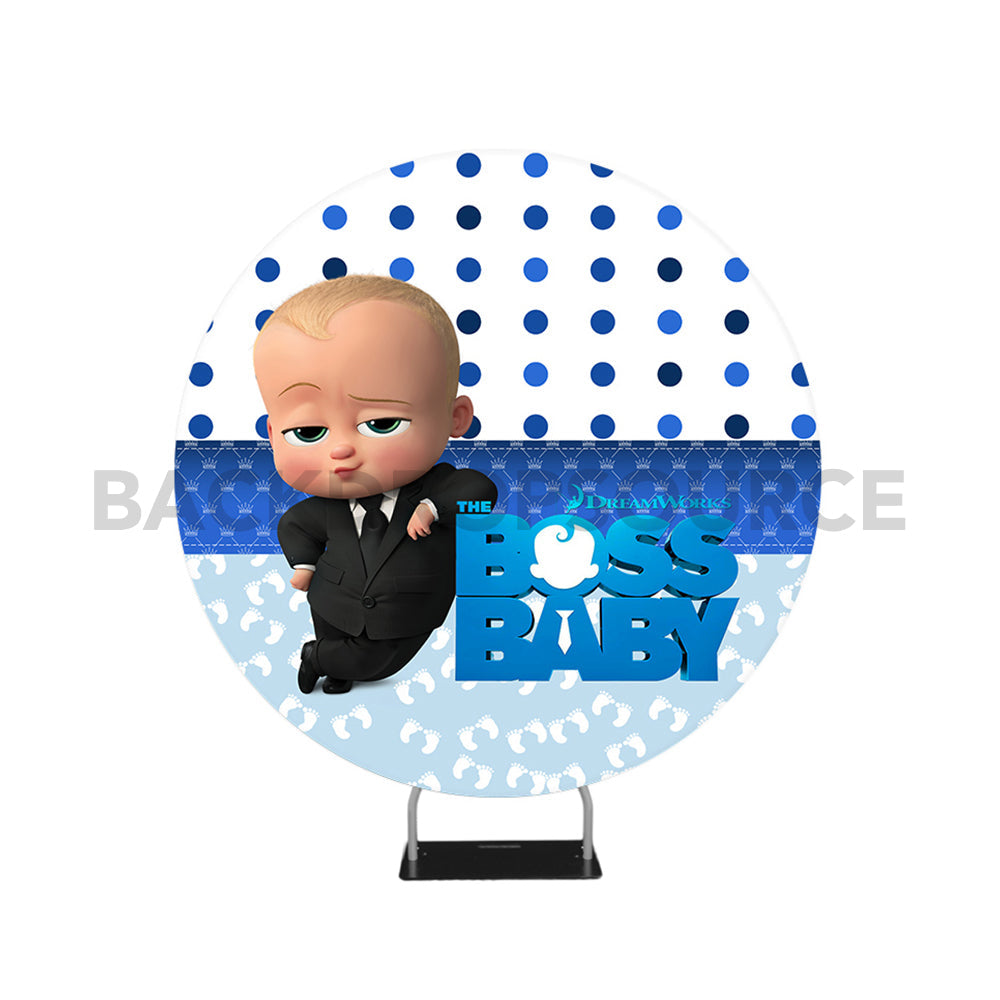 The Boss Baby Themed Circle Round Photo Booth Backdrop - Backdropsource