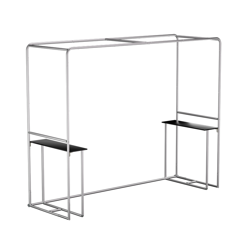 Square Arch Trade Show Booth with Shelf