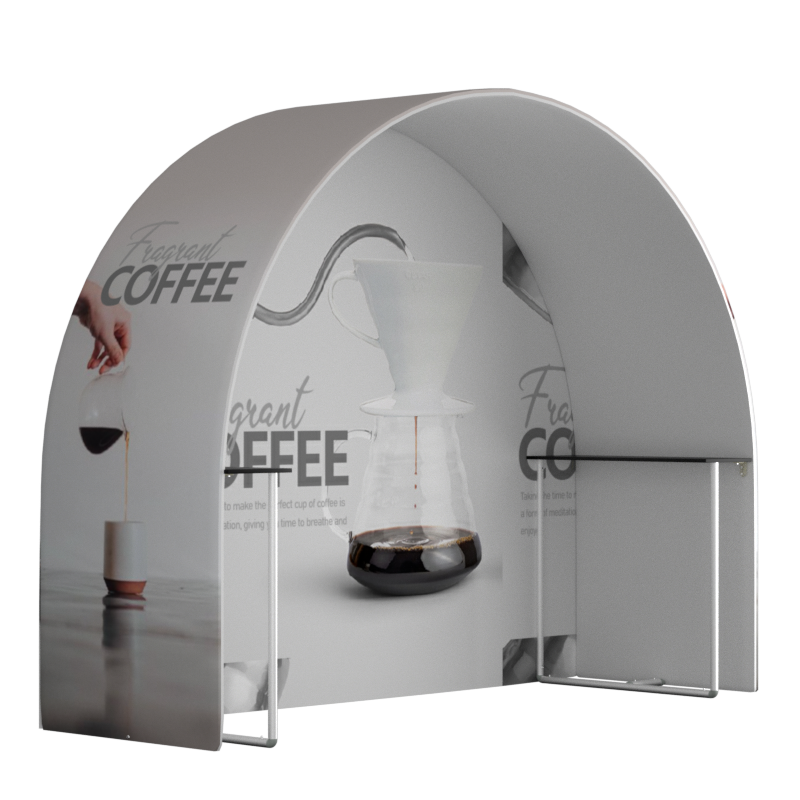 Round Arch Trade Show Booth with Shelf