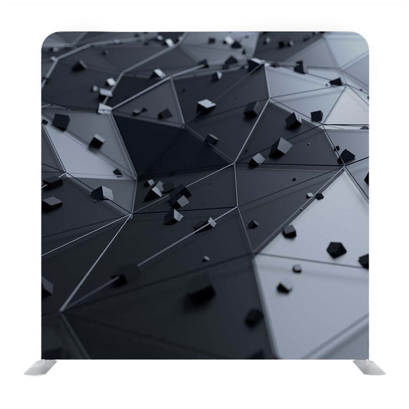 Abstract 3d Rendering of Surface with Chaotic Cubes Media Wall - Backdropsource