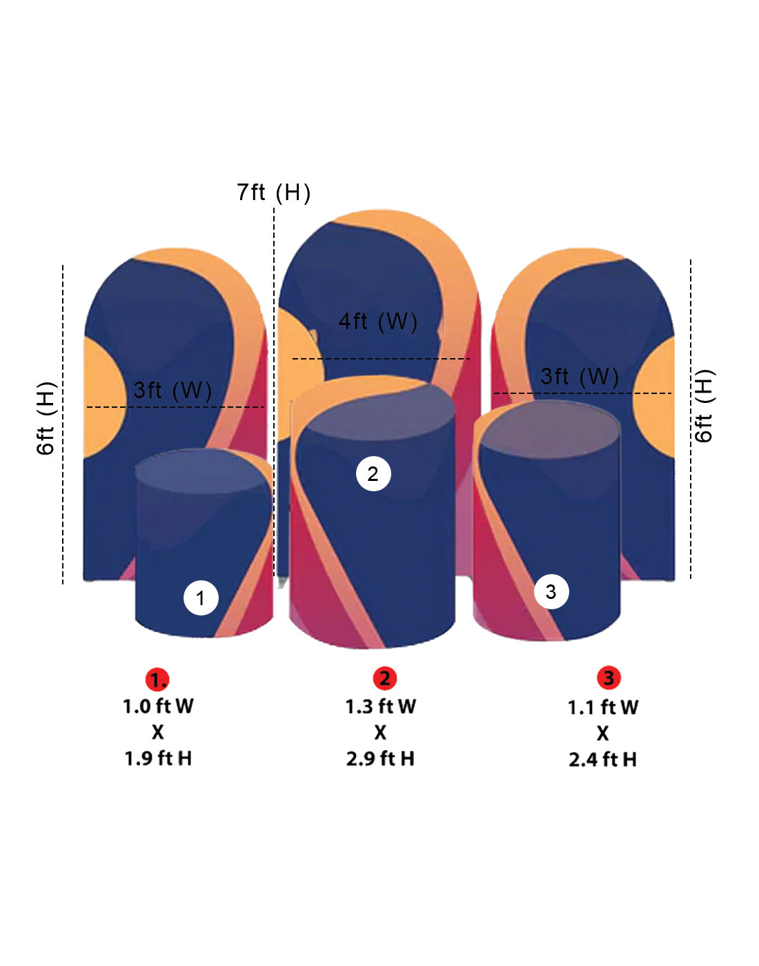 Arch Party Sets with Plinth - Model 1 - Backdropsource