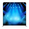 Blue spotlights shining in dark place Background Media Wall - Backdropsource