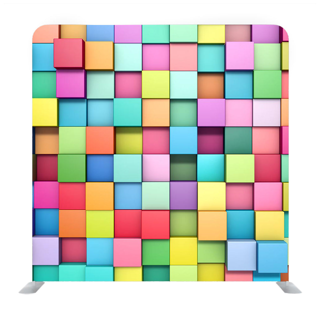 Colorful 3D Cubes Media Wall - Backdropsource