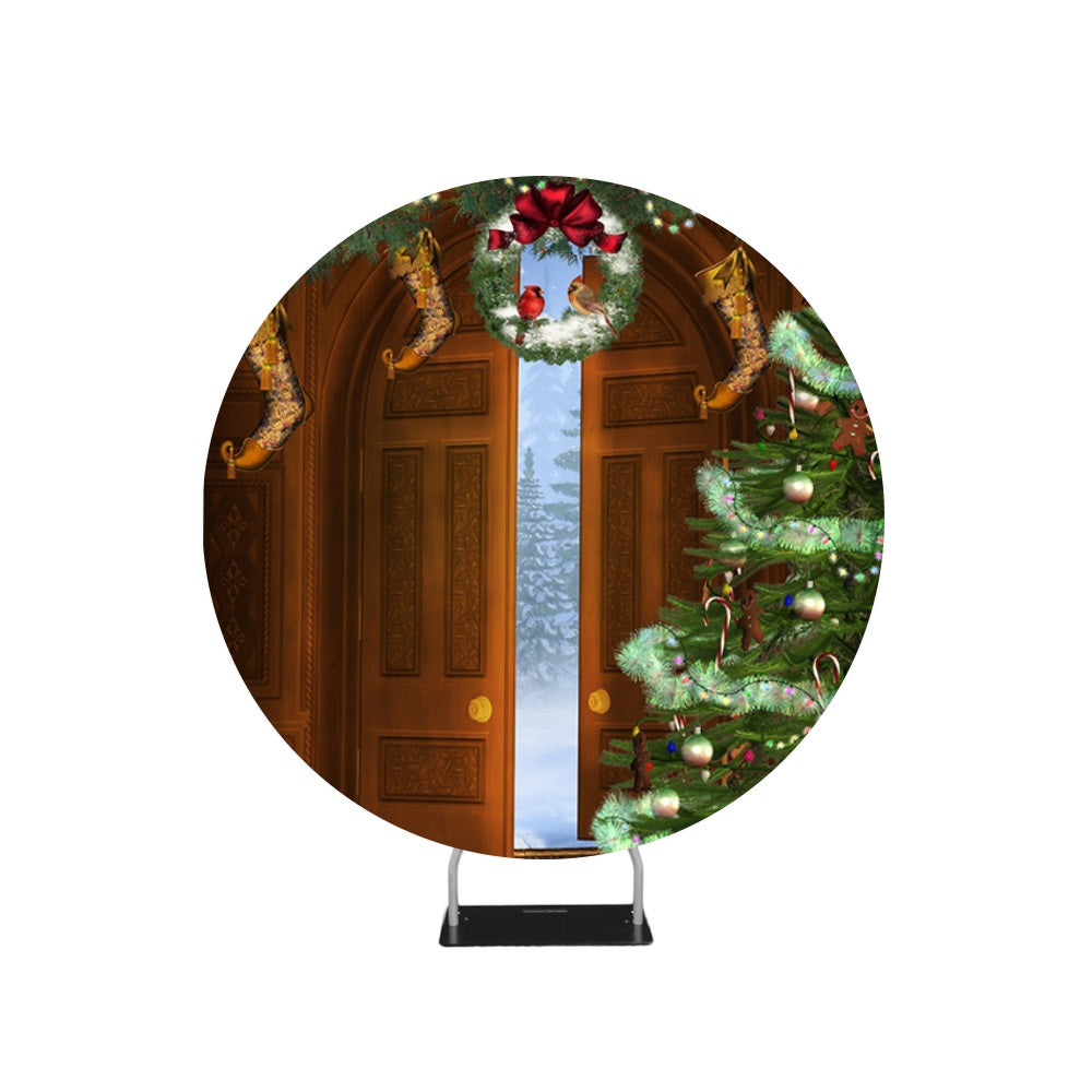 Door Step Christmas Photography Circle backdrop stand - Backdropsource