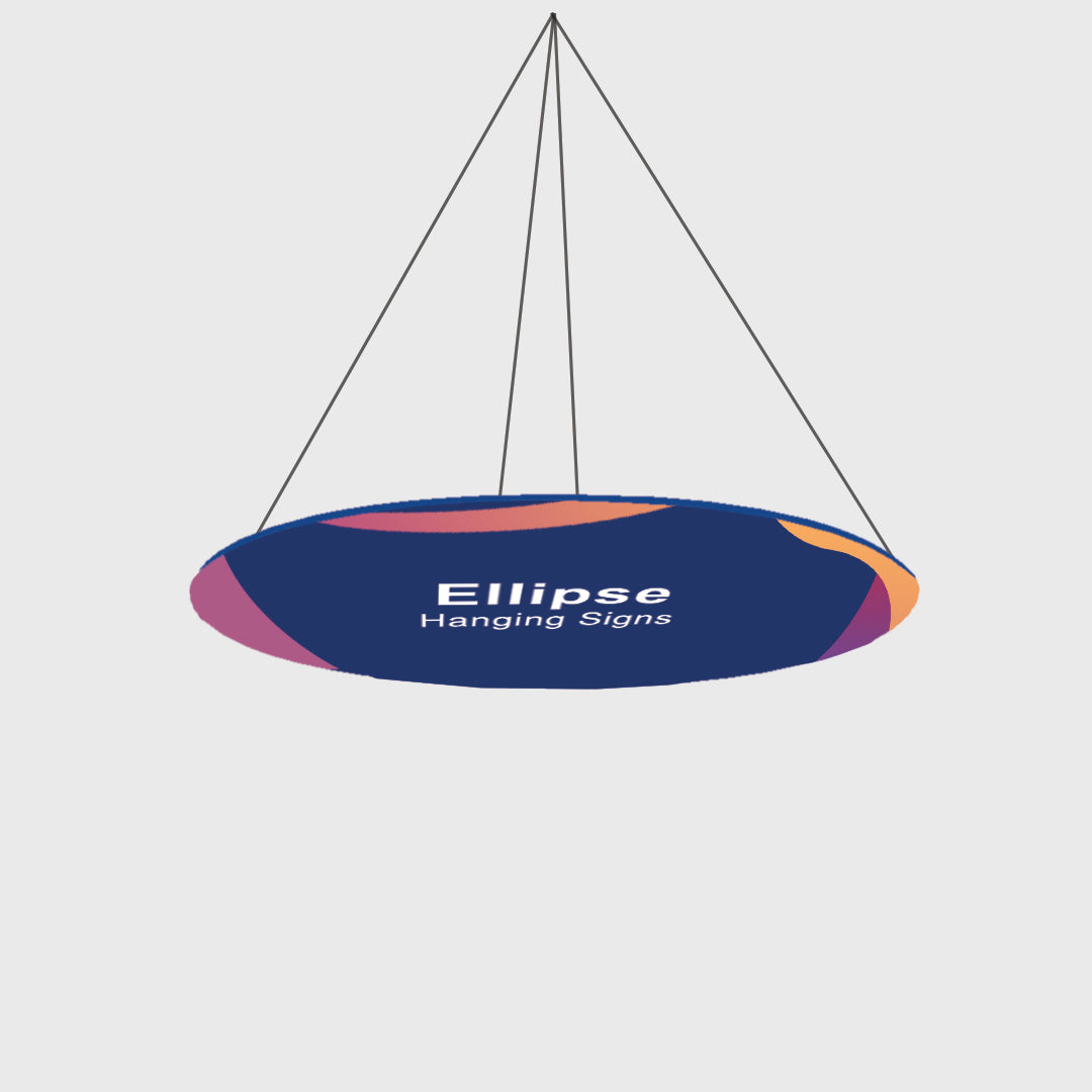 Sky Tube Ellipse Hanging Banner - Face Down - Backdropsource