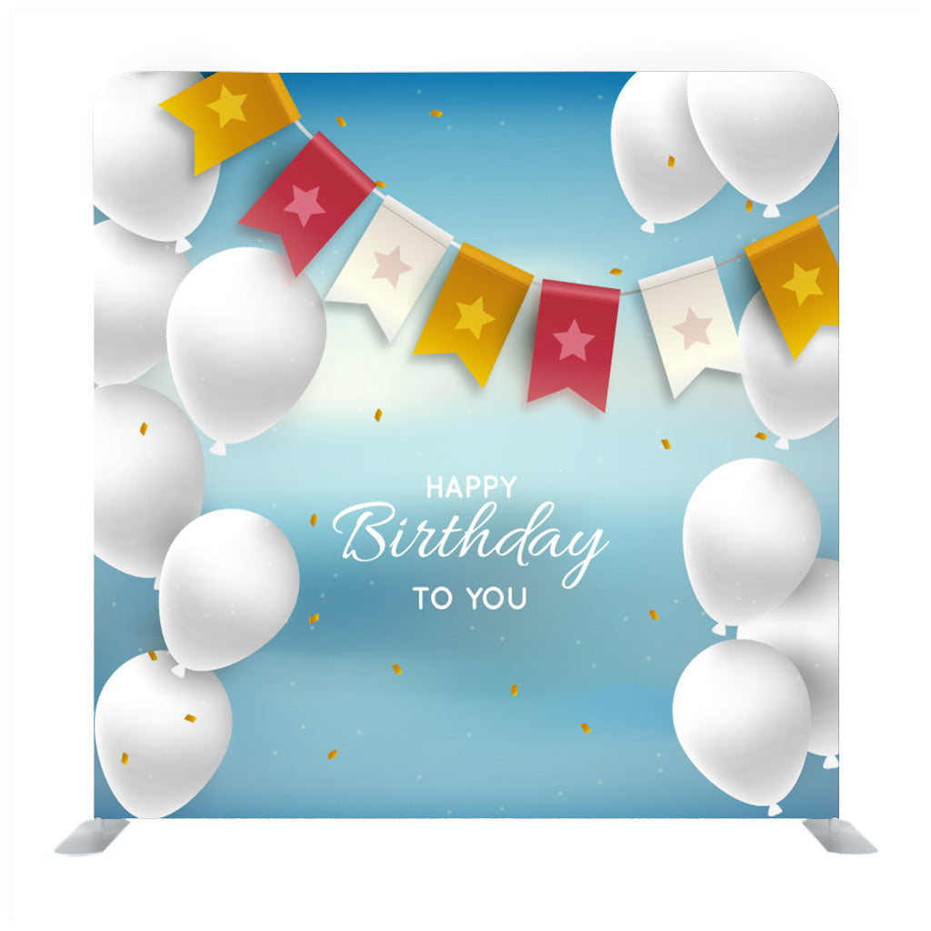 Happy Birthday Background With Balloons Media Wall - Backdropsource