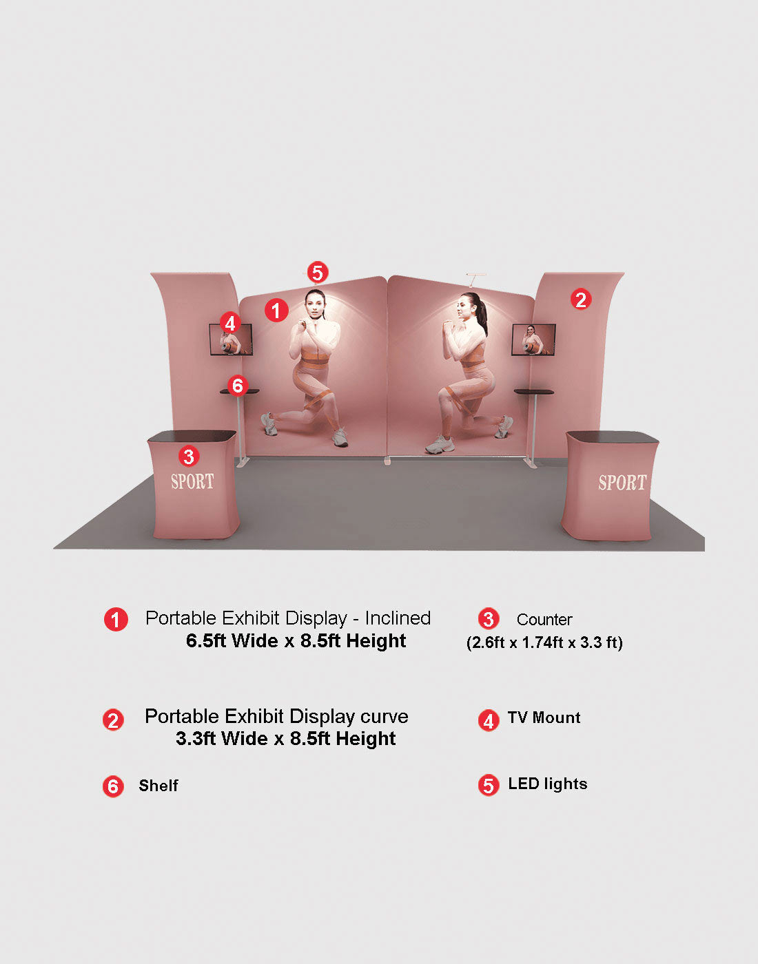 Portable Exhibit Display 20ft - Model 3 - Backdropsource