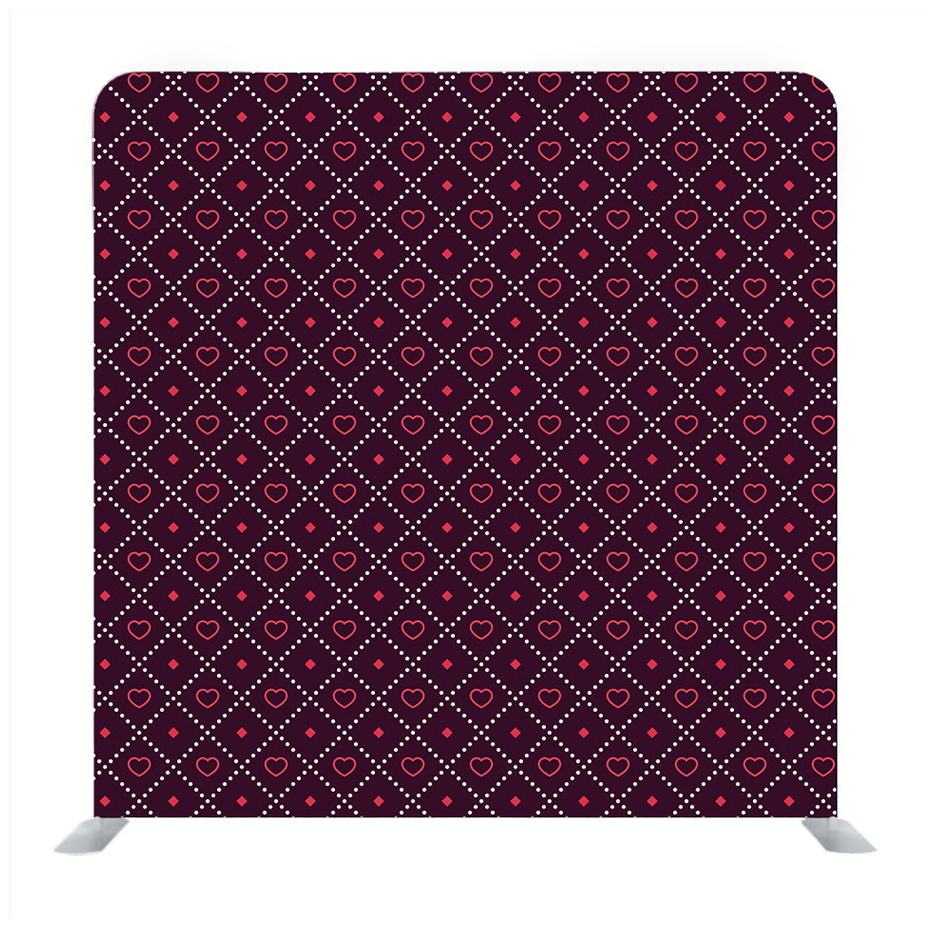 Purple Pattern with Pink Tiny Heart Pattern Media wall - Backdropsource