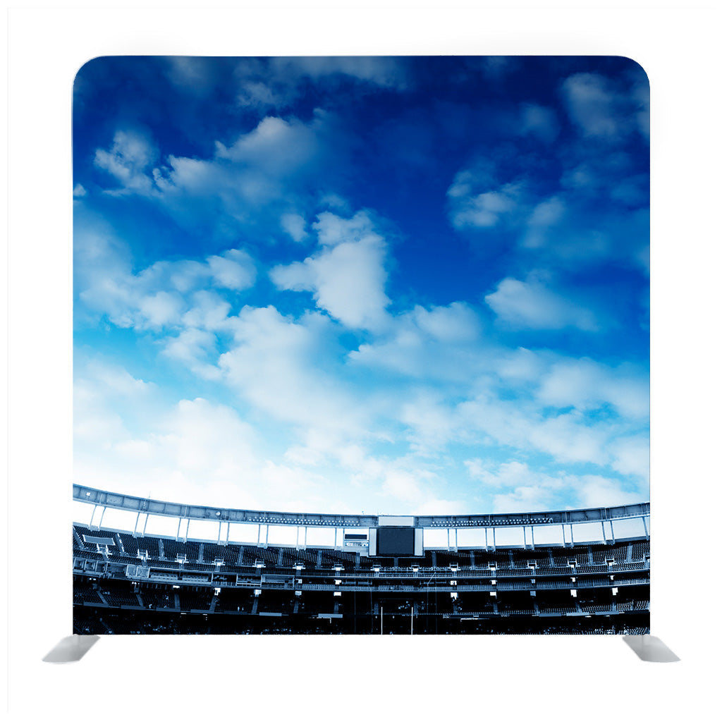 Stadium Building On The Blue Sky Background With Clouds Media Wall - Backdropsource