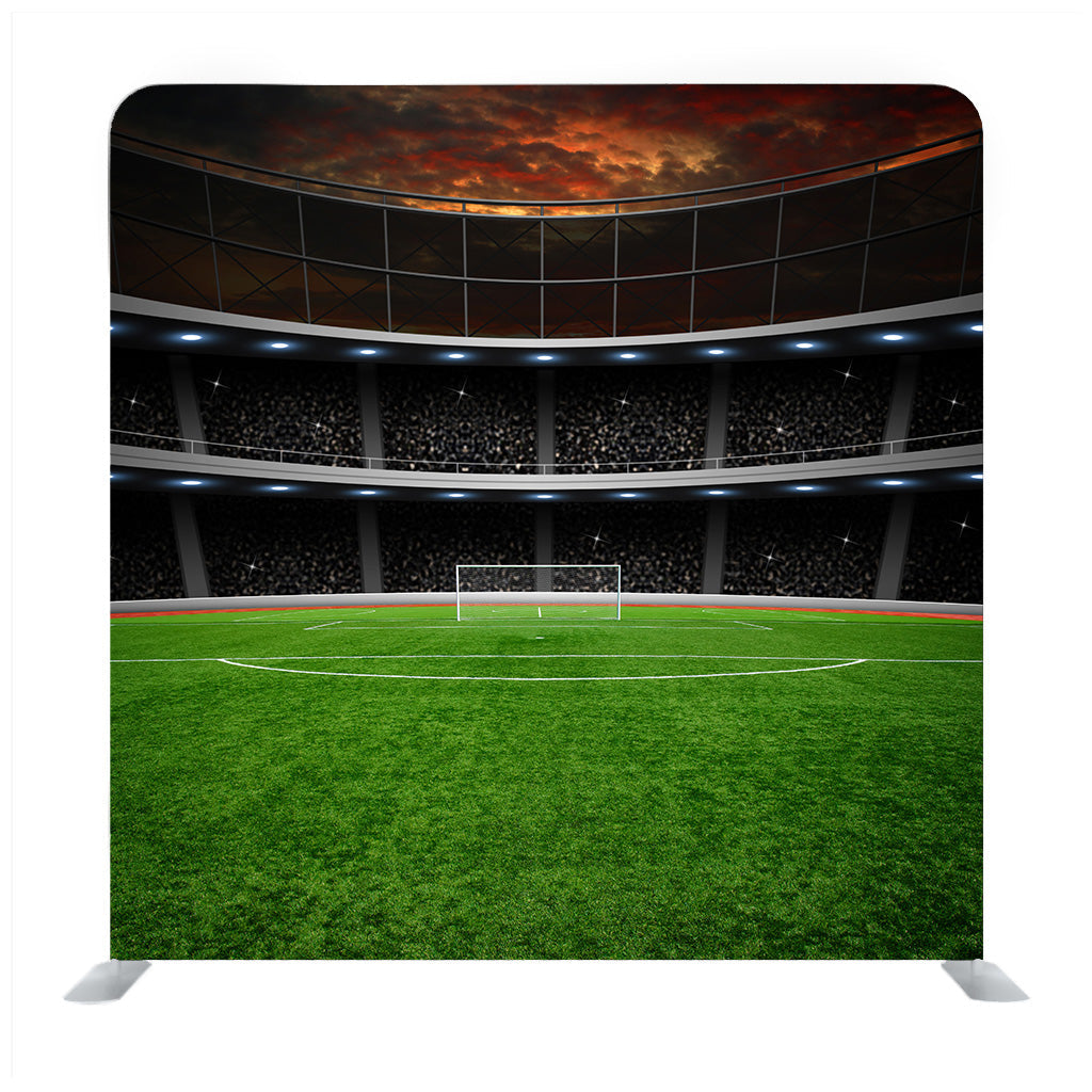 The Crowded Soccer Stadium With The Bright Lights Background Media Wall - Backdropsource