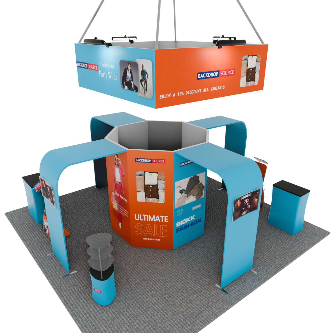 Modular Booth Kits 20ft x 20ft - Model 02