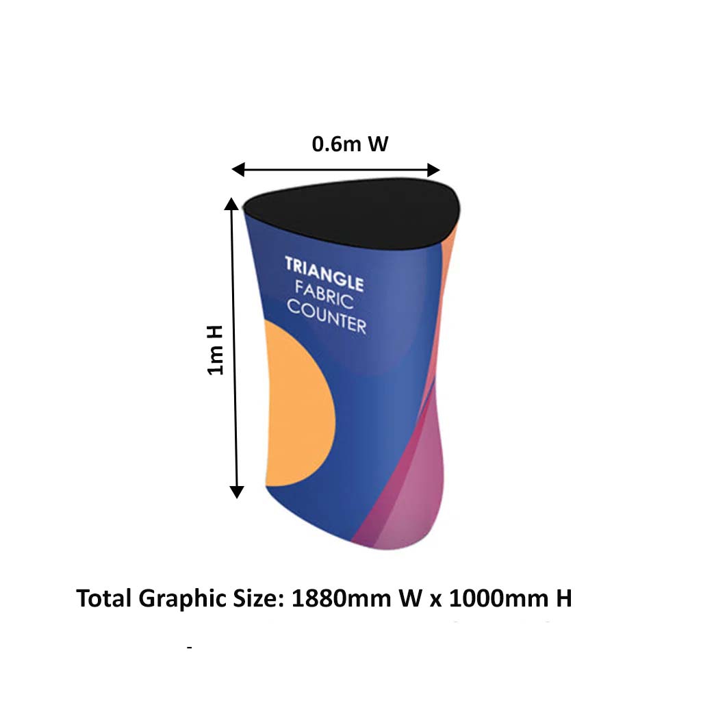 Triangle Fabric Display Counter (For Podium & Booth Exhibitions)