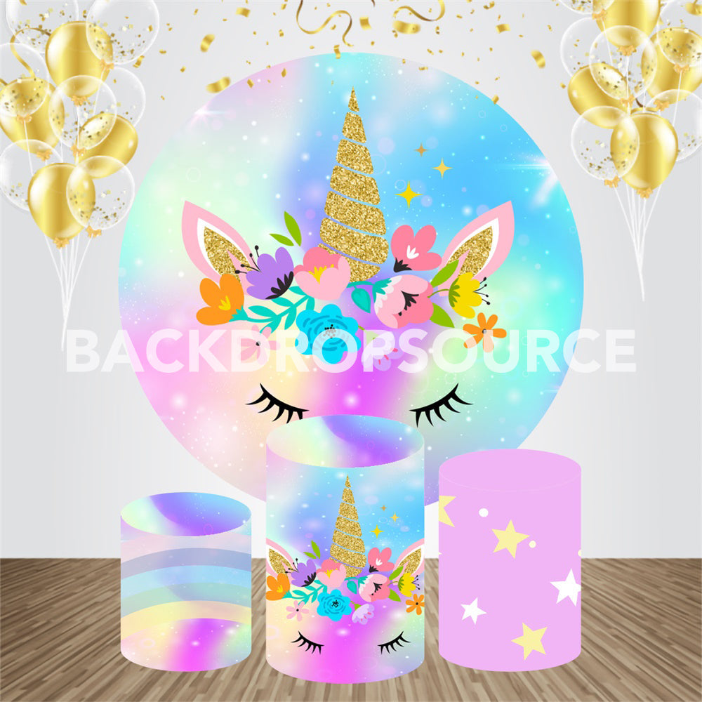 Unicorn Event Party Round Backdrop Kit - Backdropsource