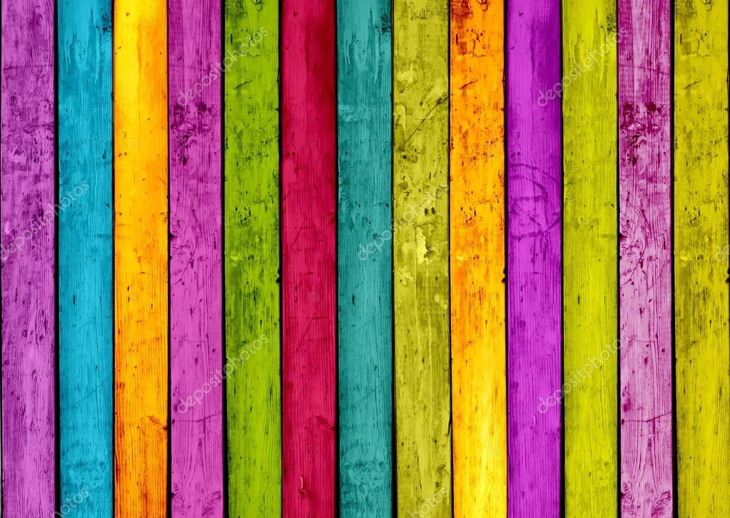 Colorful Wood Stripe Print Photography Backdrop