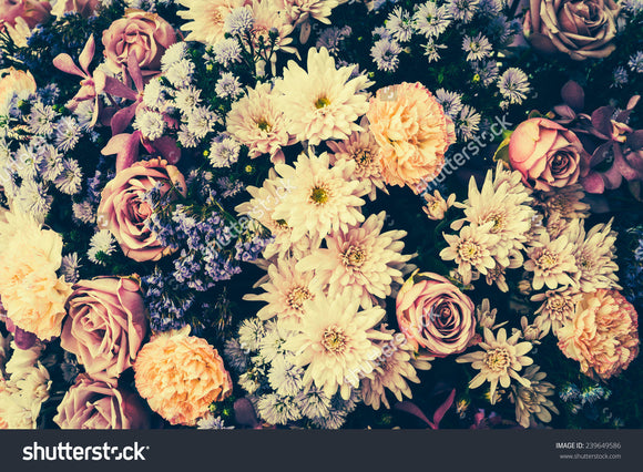 Vintage Old Flower Print Photography Backdrop